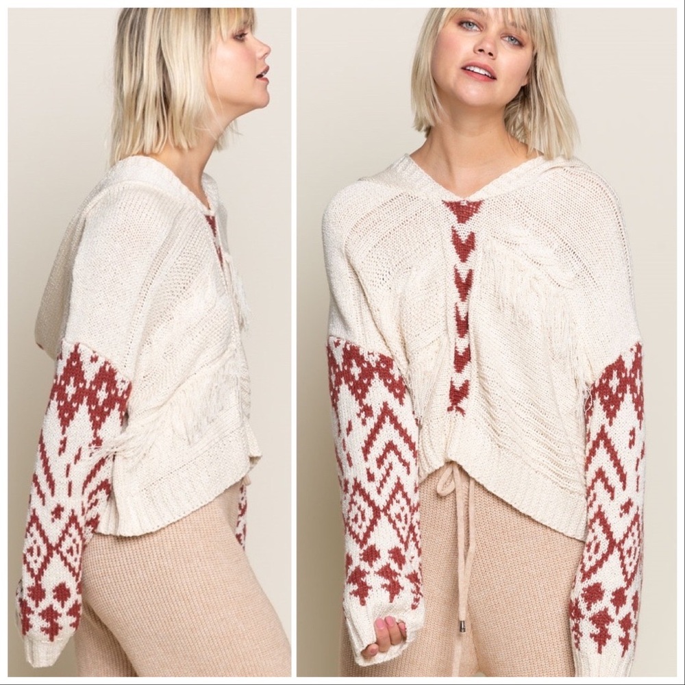 POL Urban Bohemi Weave & Fringe Hoodie - Picture 8 of 11